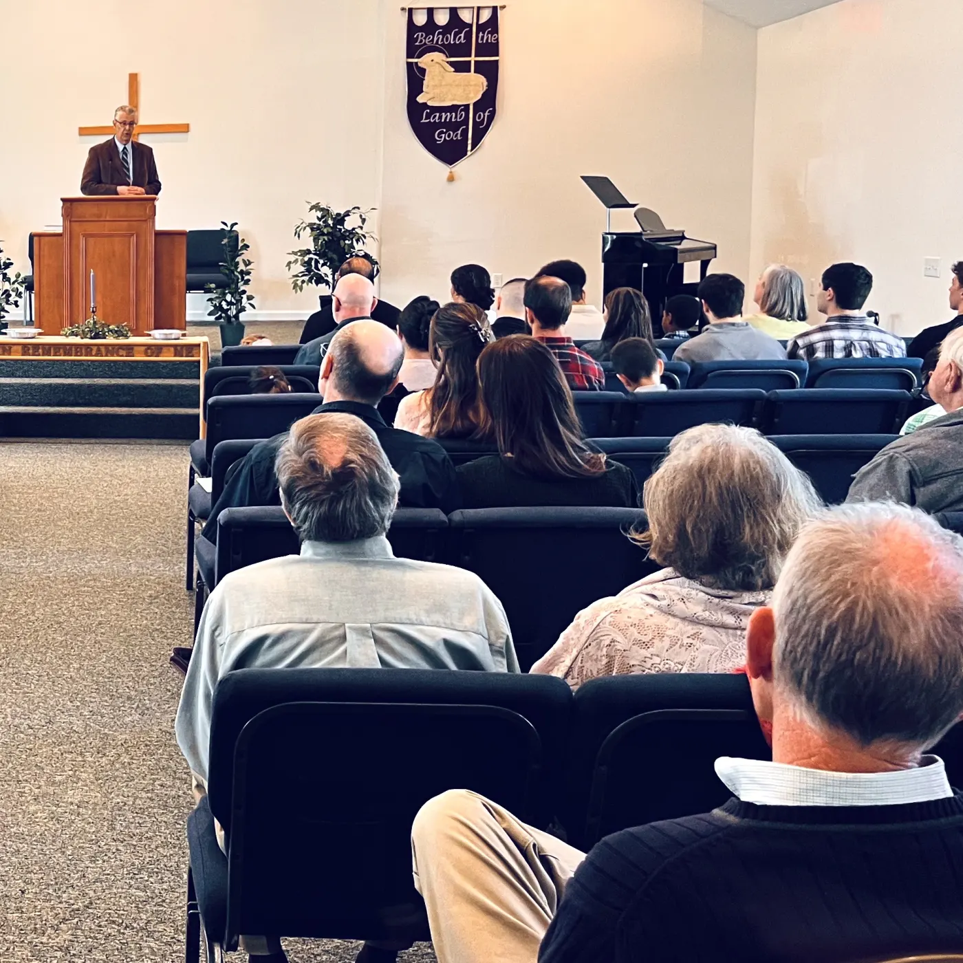 The congregation listening to the sermon during Sunday worship at Covenant Fellowship